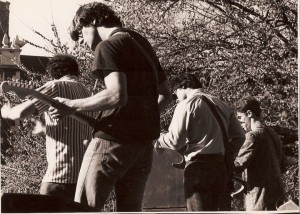 Hunkering down at U. Penn's Spring Fling, circa 1986.